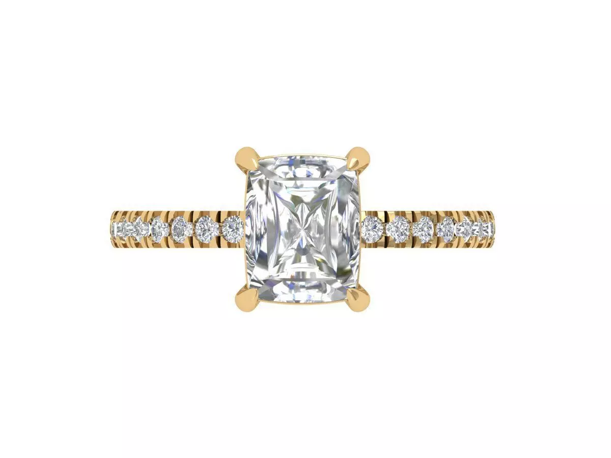 Emerald Art Deco Ring 3D print model_0