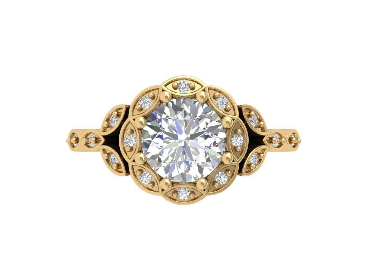  Solitaire Engagement Ring 3D print model_2