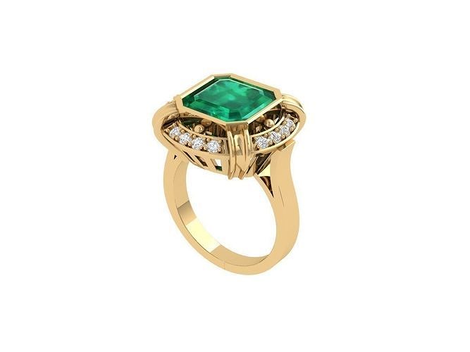  Asscher Solitair Ring 3D print model