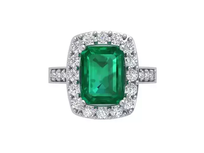 Emerald Art Deco Ring