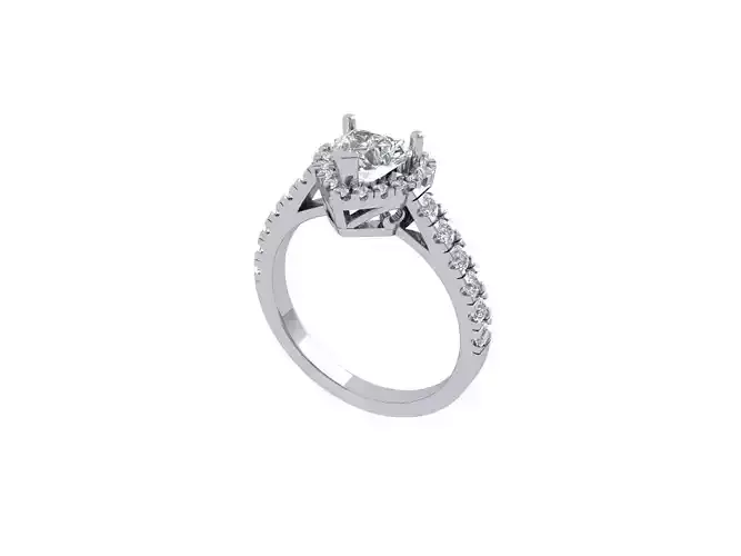 Heart ring with side stone