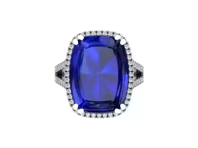 Cushion Solitaire Art deco Ring