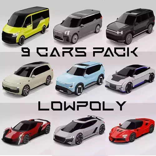 Low-poly car pack 3D Model Collection