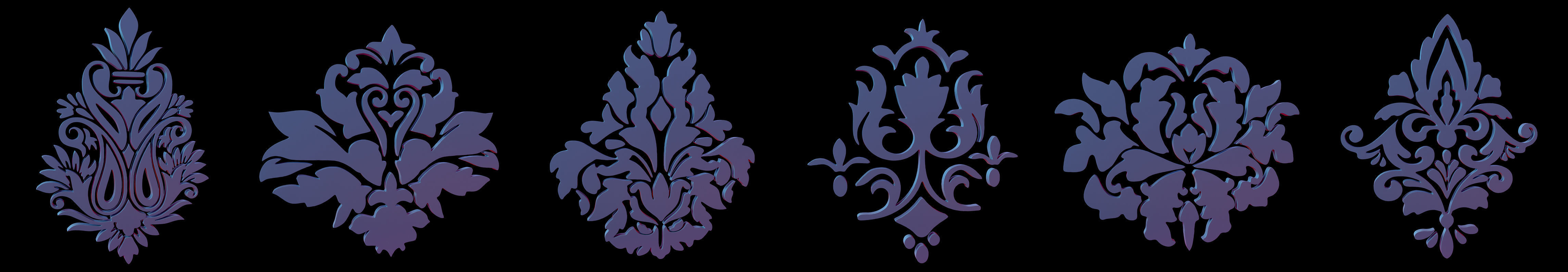 Ornaments Motif Base Mesh Vol 1 Low-poly 3D model_2