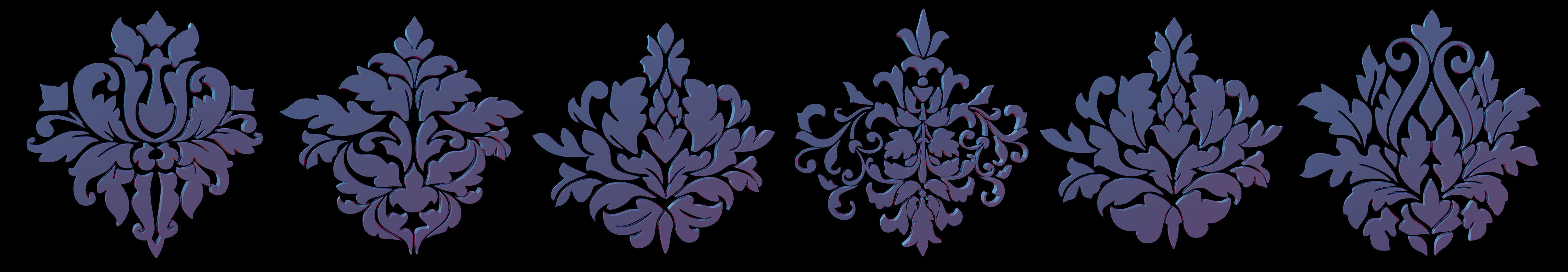 Ornaments Motif Base Mesh Vol 1 Low-poly 3D model_1