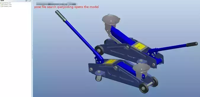 Horizontal hydraulic jack 3D model
