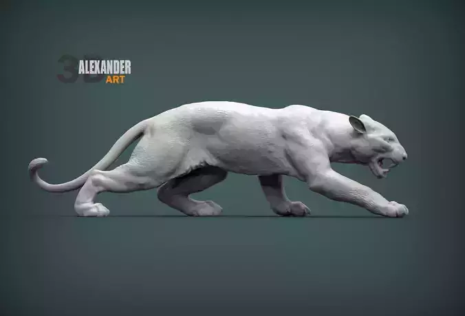 Panther on the hunt 3D print model