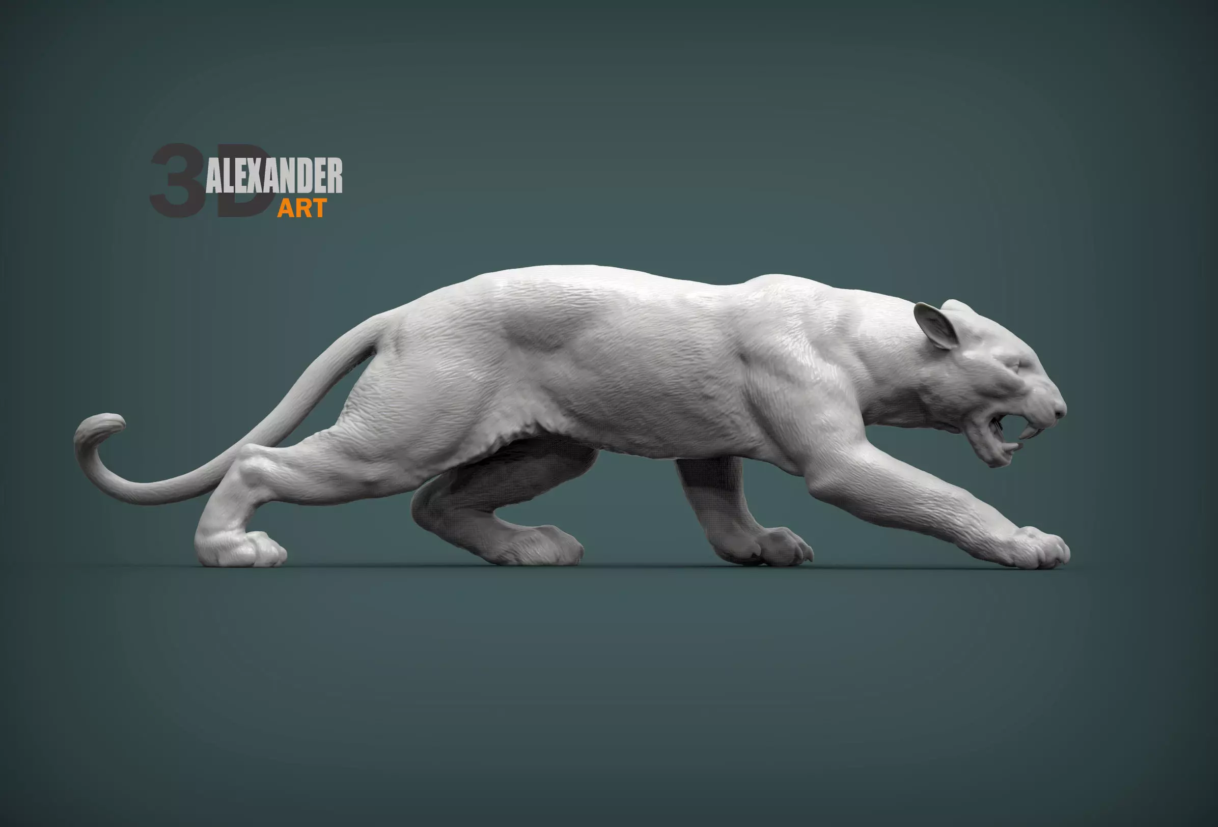 Panther on the hunt 3D print model_0