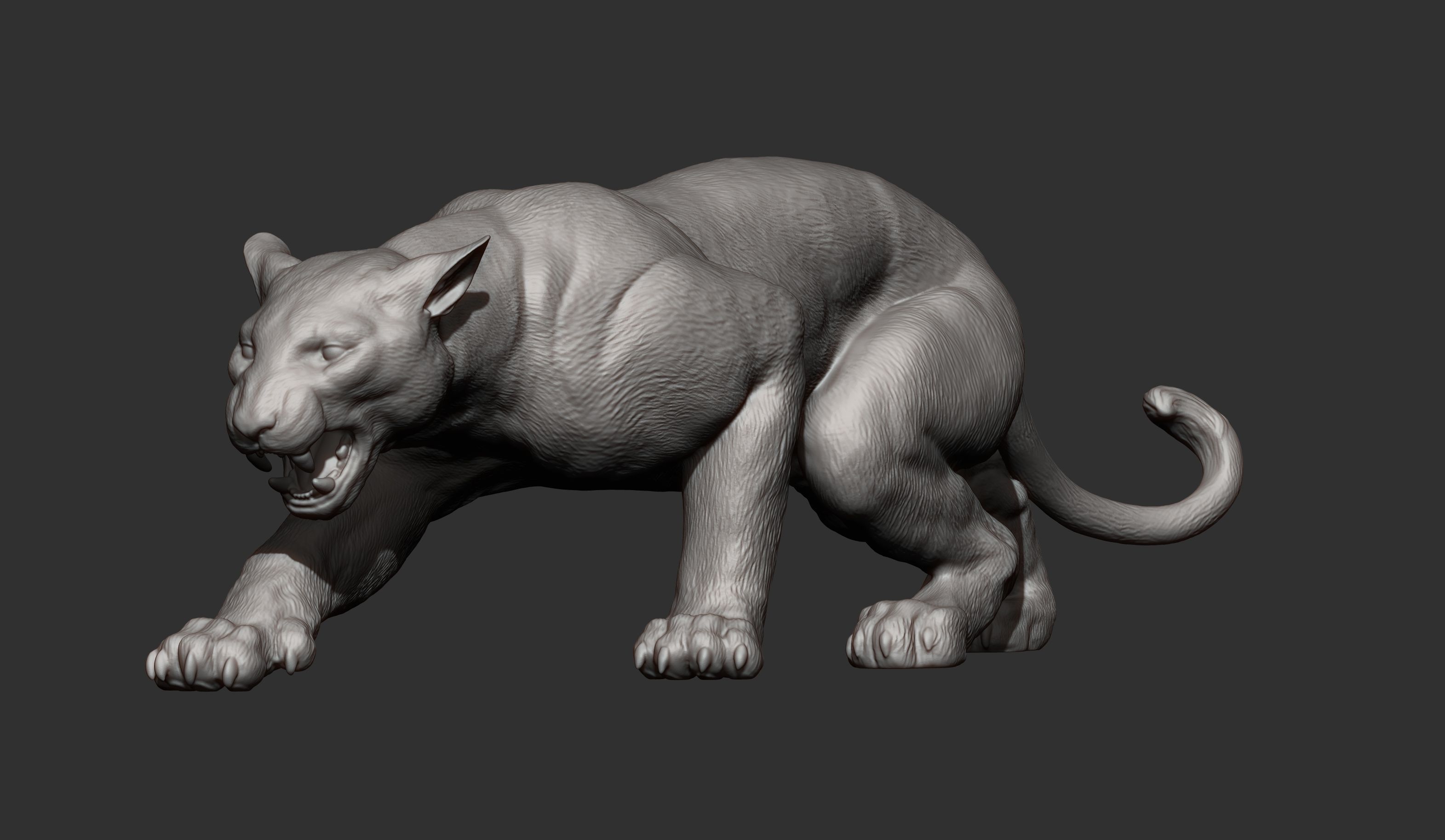 Panther on the hunt 3D print model_15