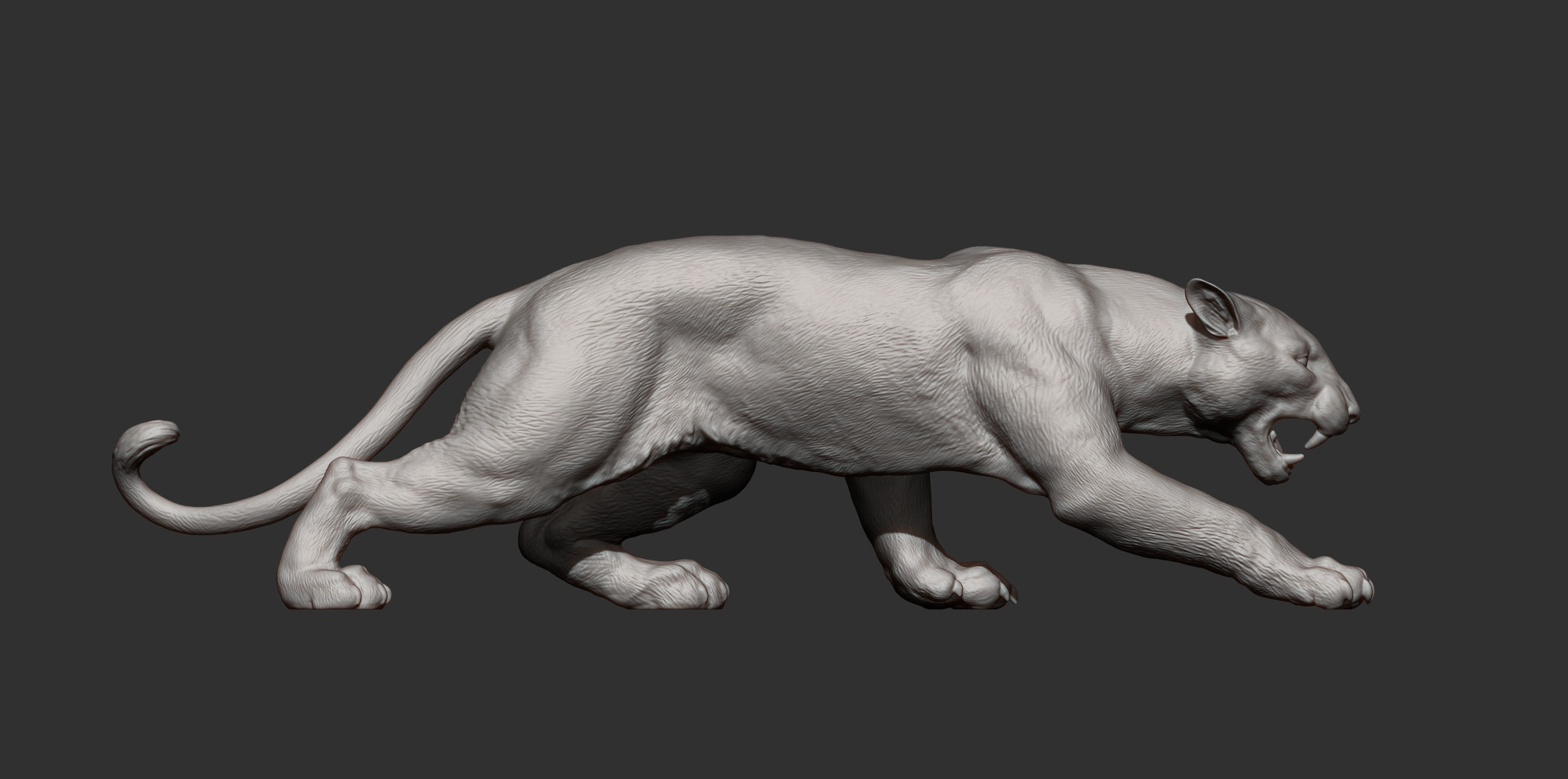 Panther on the hunt 3D print model_8