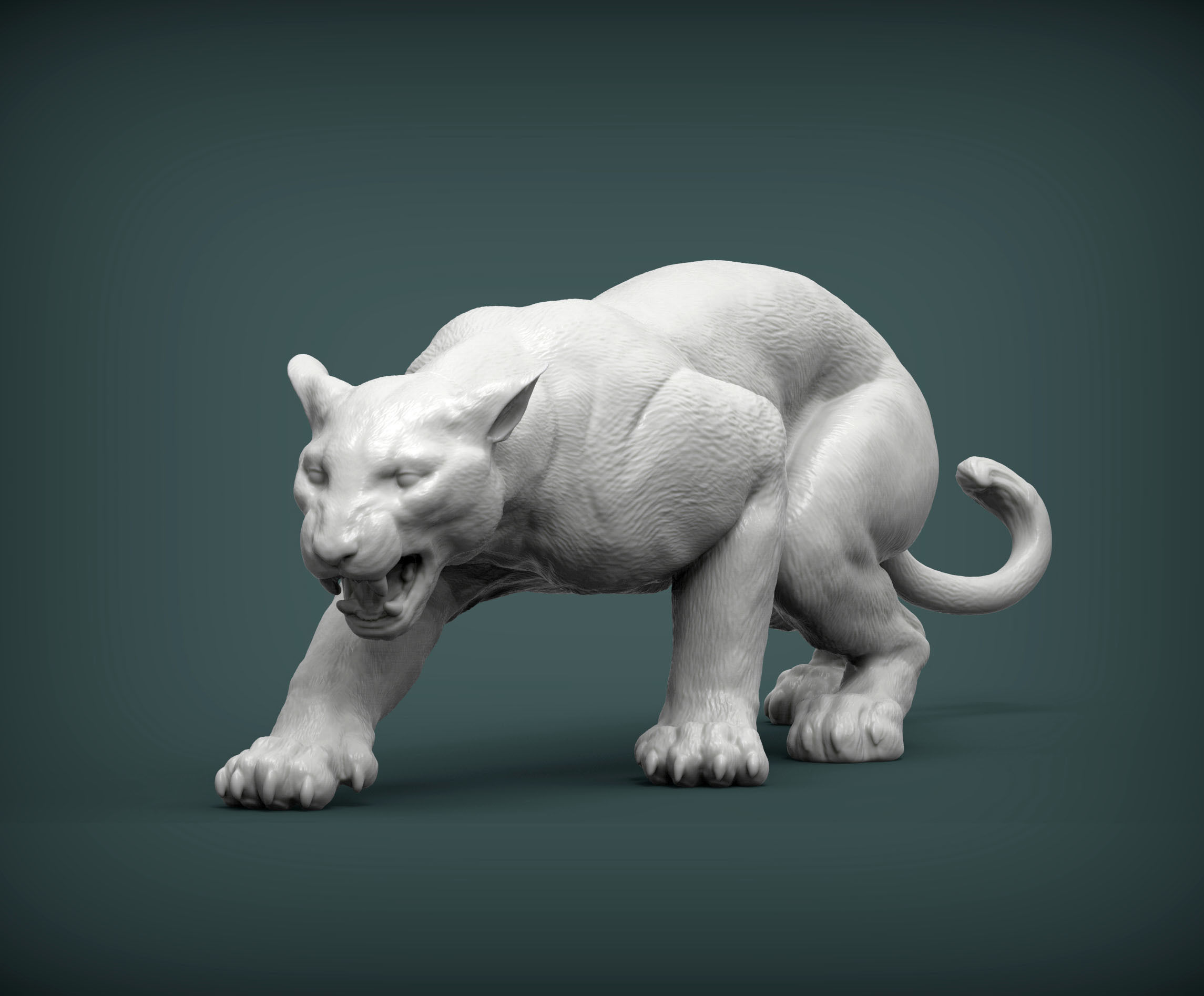 Panther on the hunt 3D print model_2