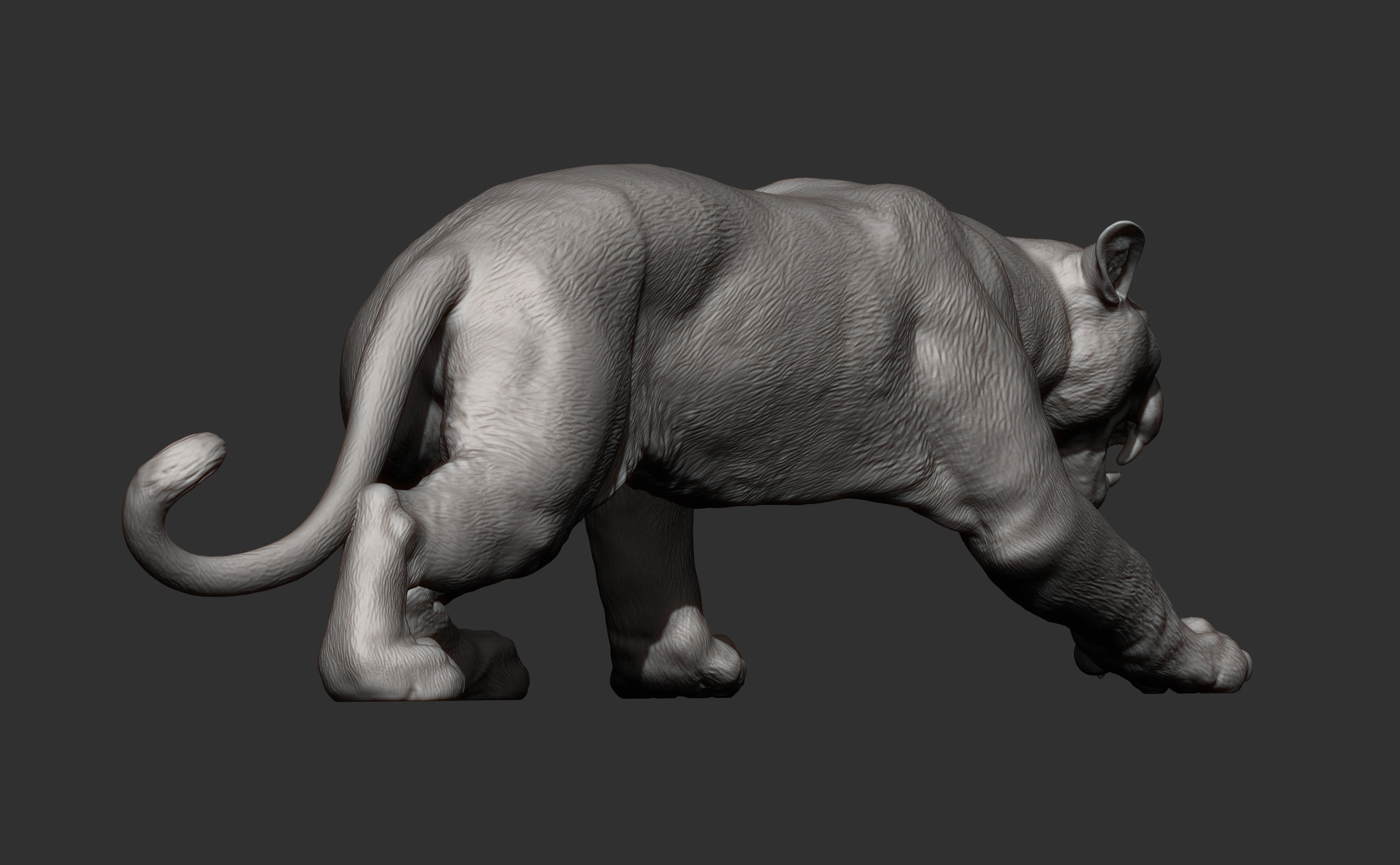 Panther on the hunt 3D print model_16