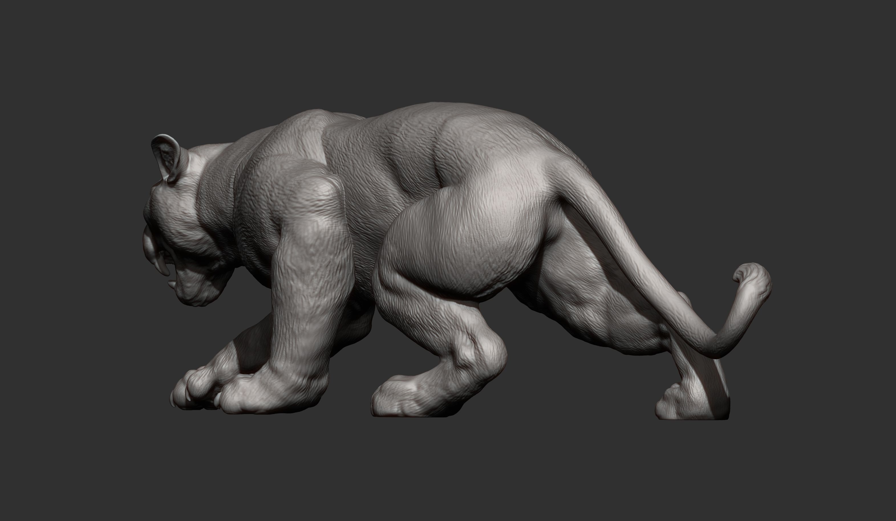 Panther on the hunt 3D print model_7