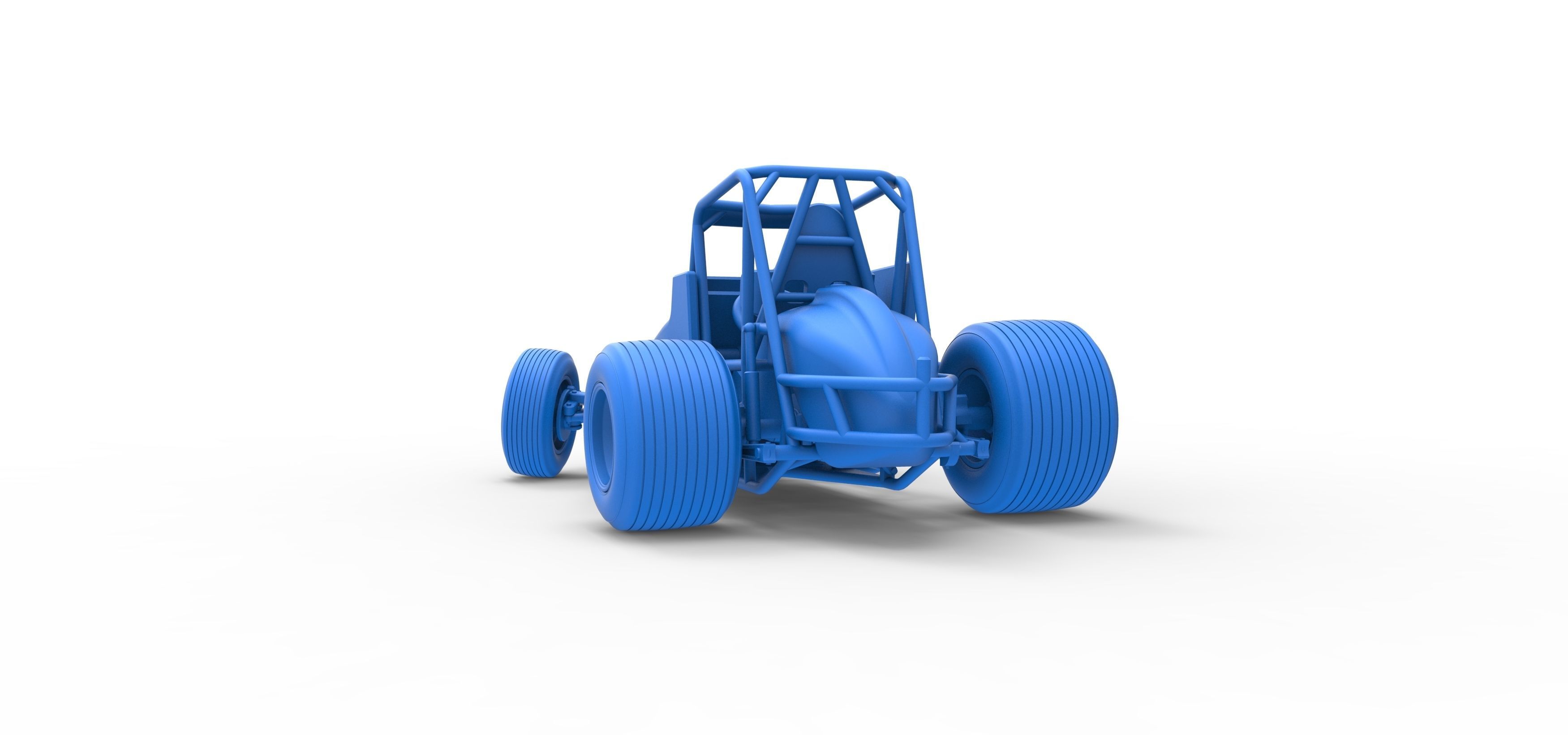 Vintage Sprint car while turning Scale 1 to 25 3D print model_39