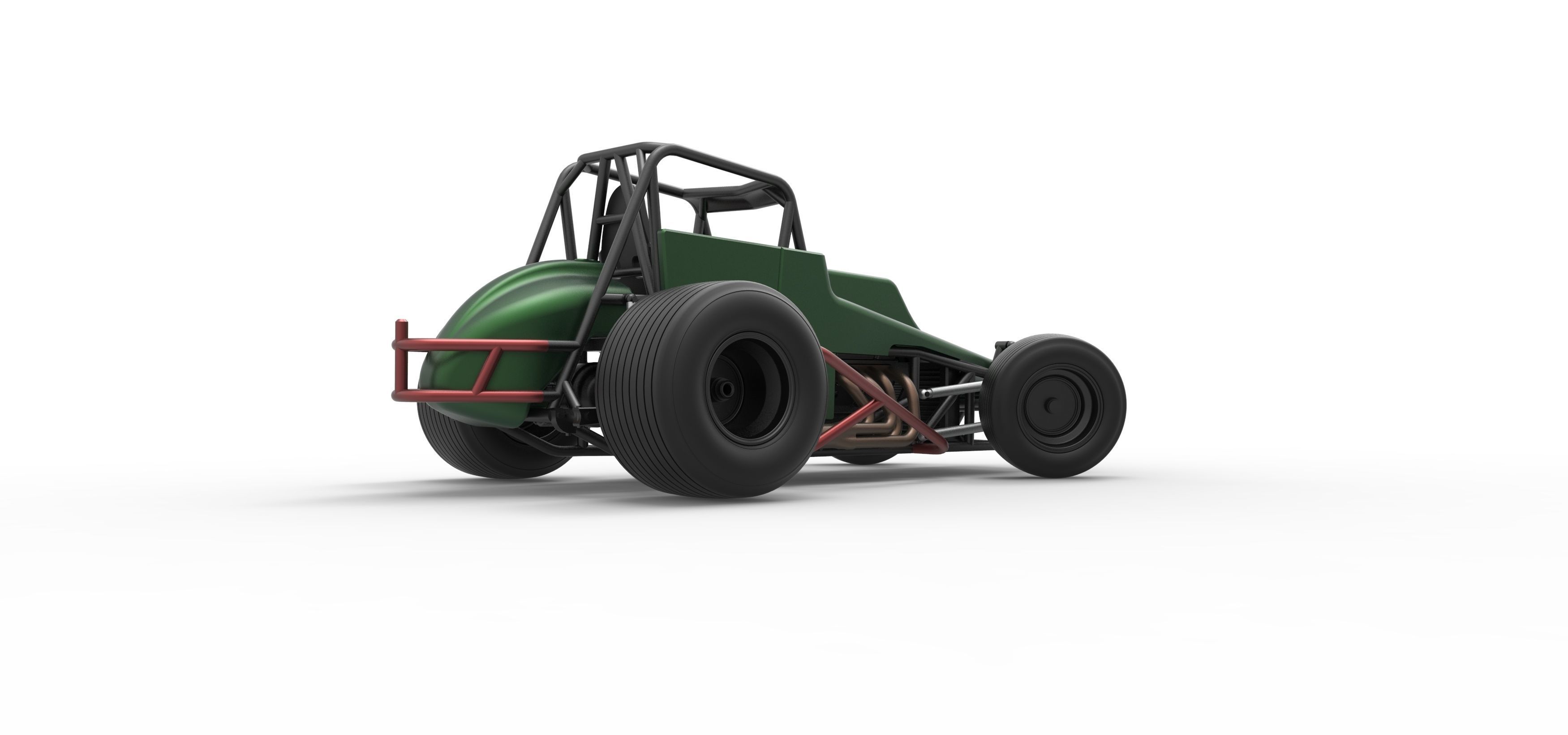 Vintage Sprint car while turning Scale 1 to 25 3D print model_19