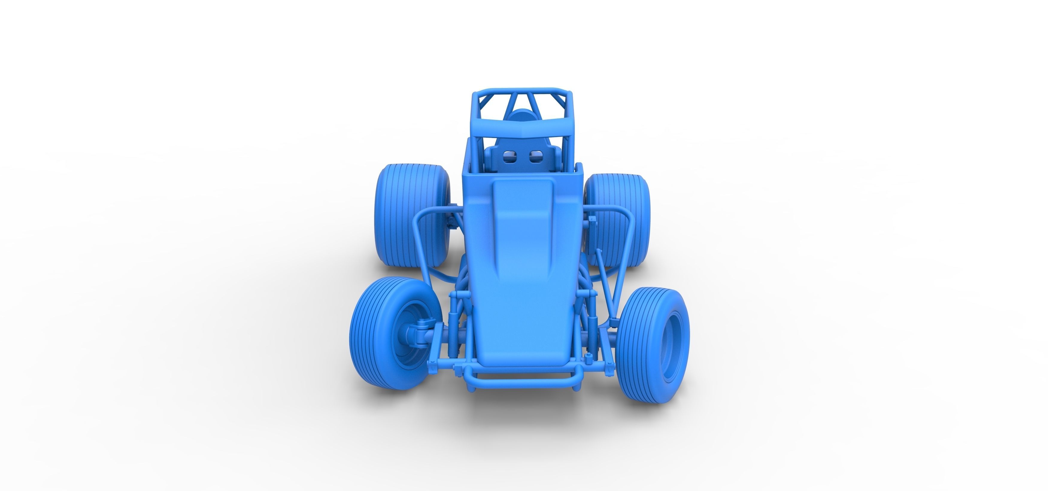 Vintage Sprint car while turning Scale 1 to 25 3D print model_28