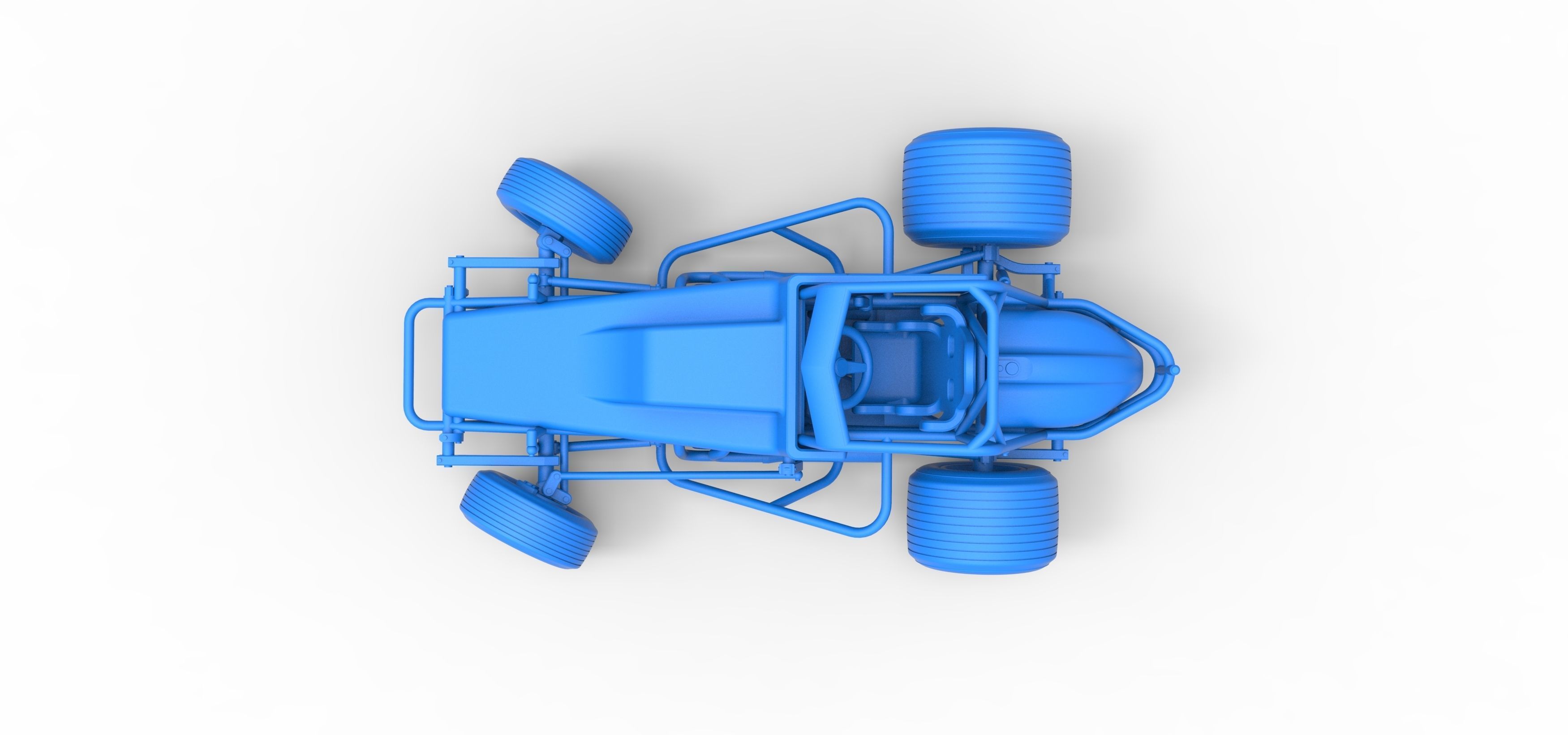 Vintage Sprint car while turning Scale 1 to 25 3D print model_35