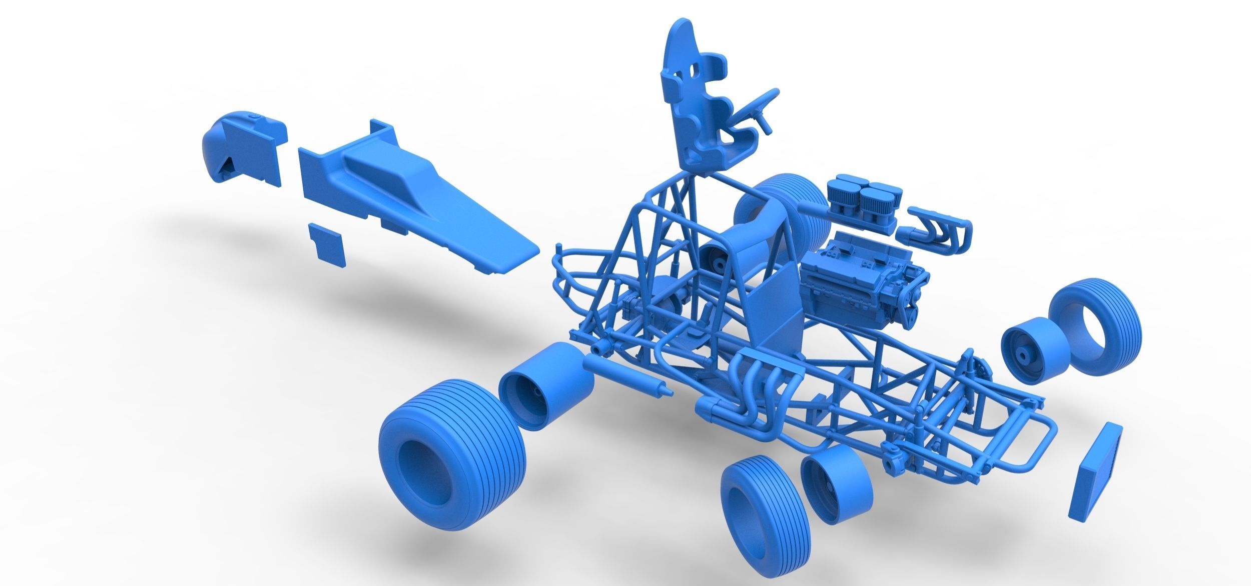 Vintage Sprint car while turning Scale 1 to 25 3D print model_60