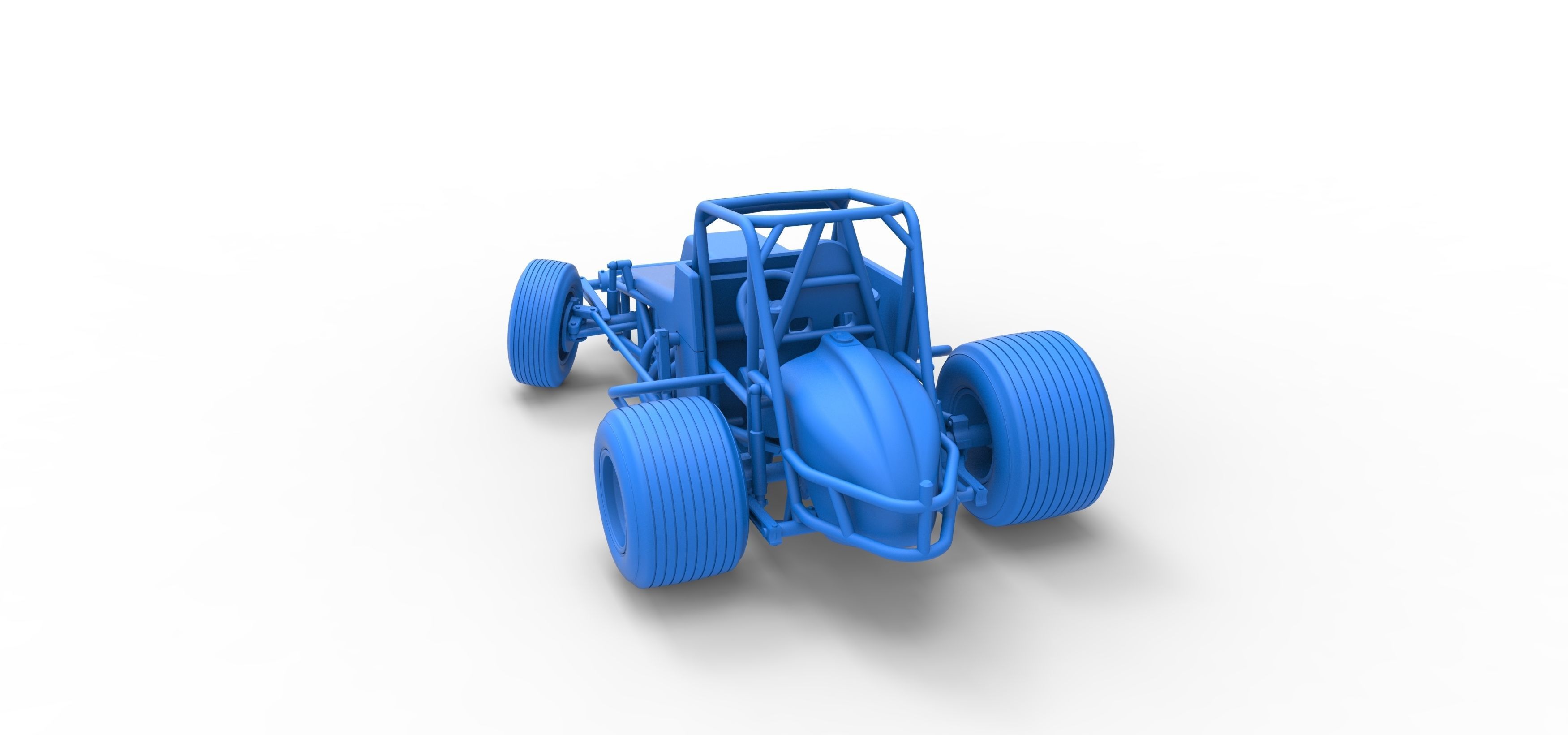 Vintage Sprint car while turning Scale 1 to 25 3D print model_38