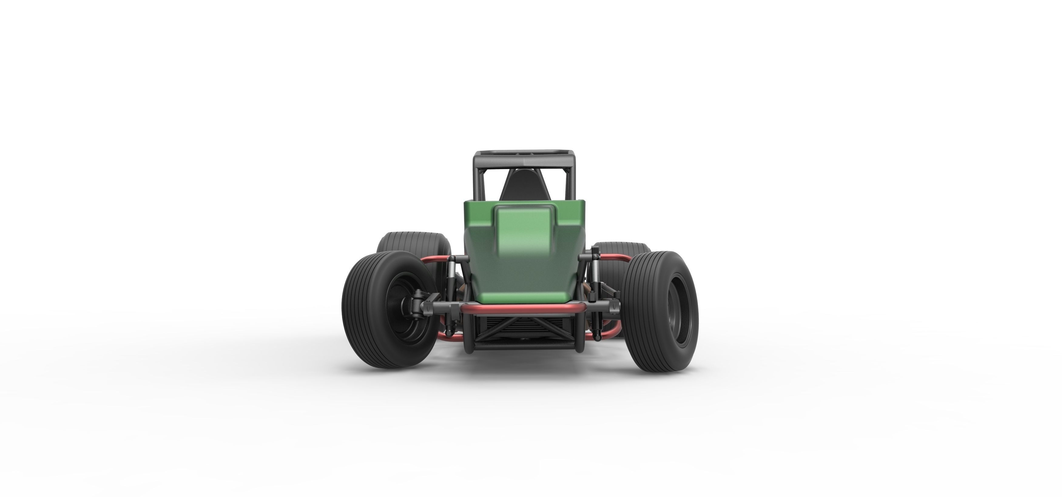 Vintage Sprint car while turning Scale 1 to 25 3D print model_4
