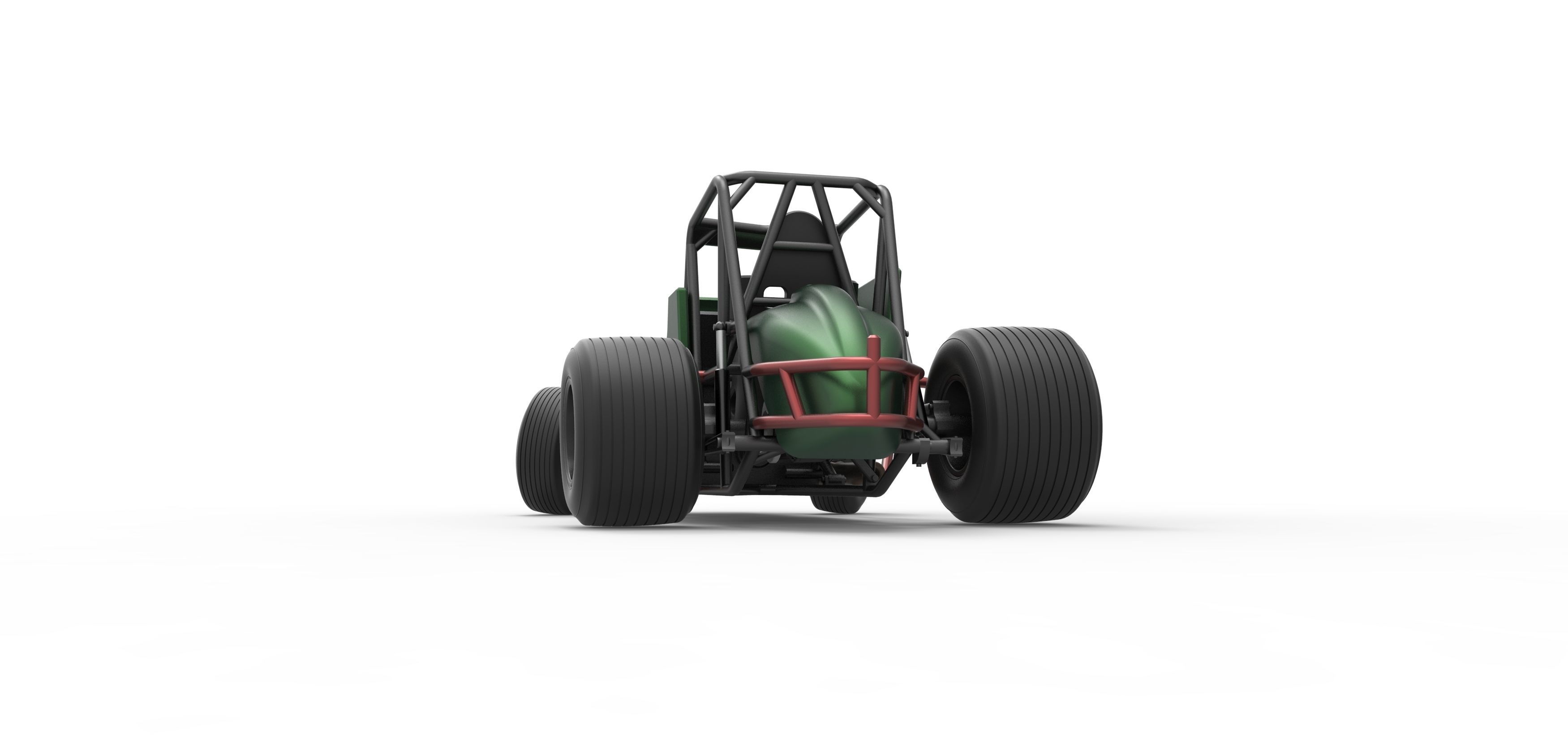 Vintage Sprint car while turning Scale 1 to 25 3D print model_15