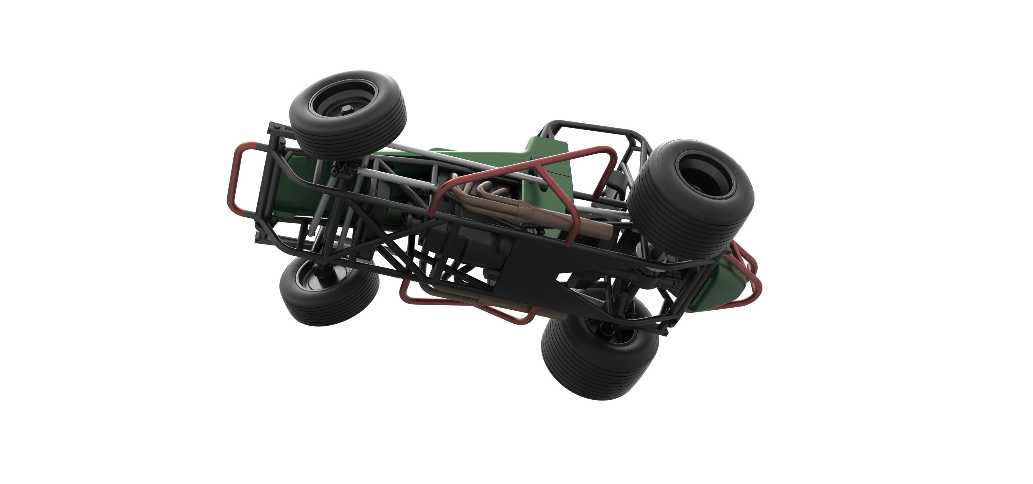 Vintage Sprint car while turning Scale 1 to 25 3D print model_8