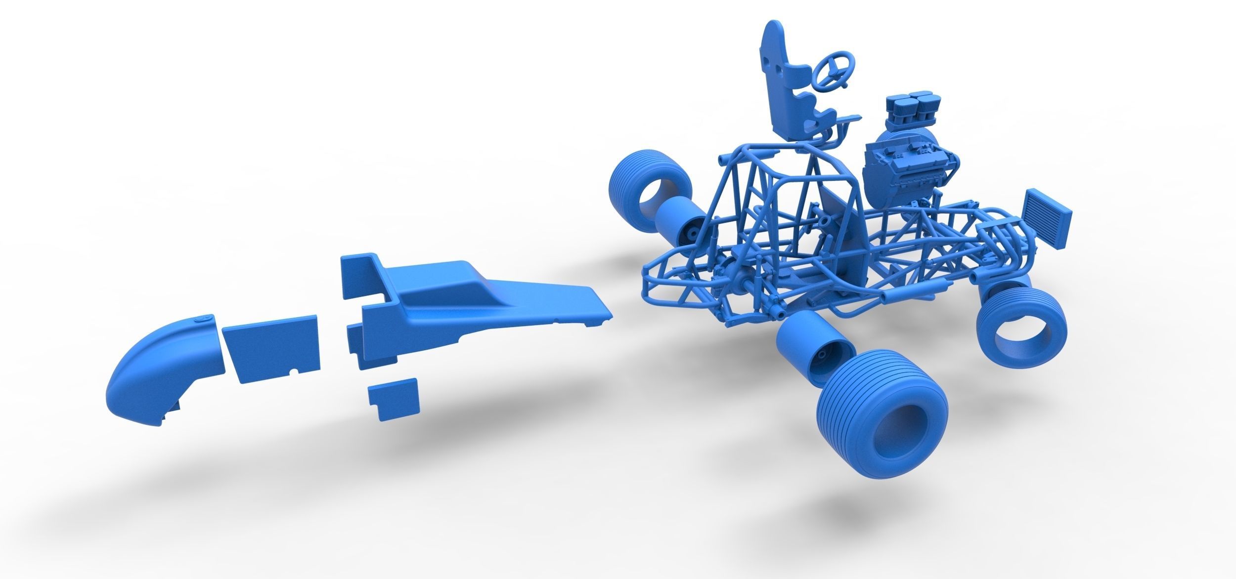 Vintage Sprint car while turning Scale 1 to 25 3D print model_58
