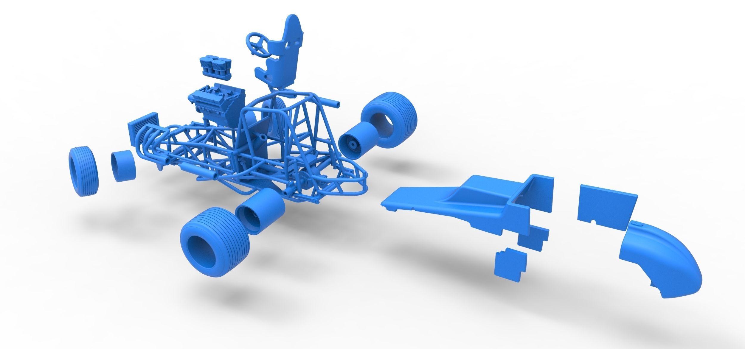 Vintage Sprint car while turning Scale 1 to 25 3D print model_56