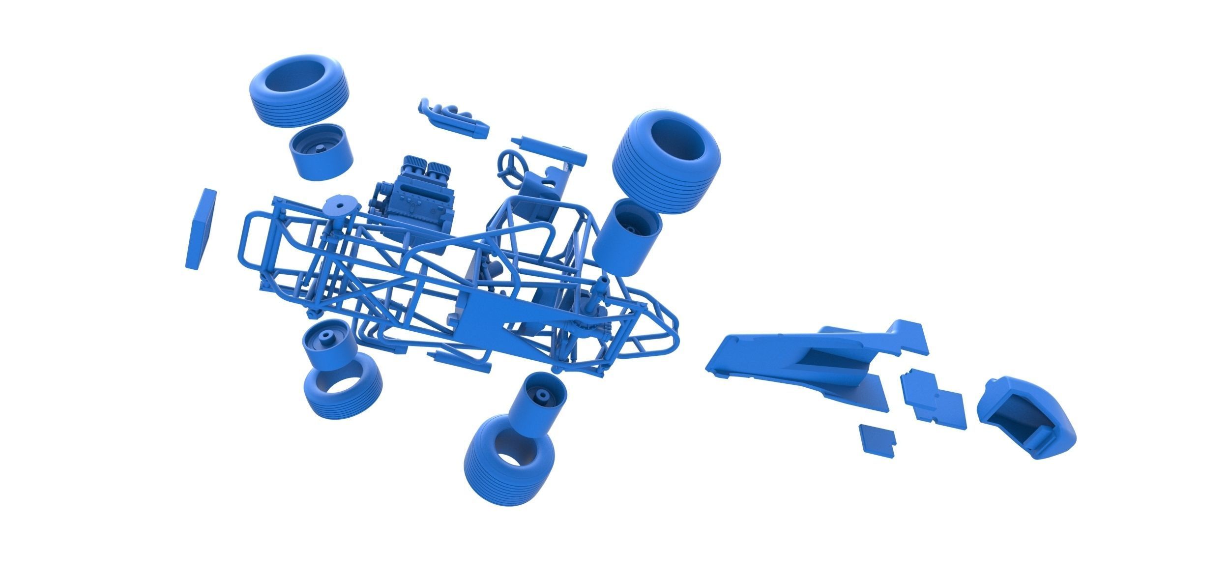 Vintage Sprint car while turning Scale 1 to 25 3D print model_52