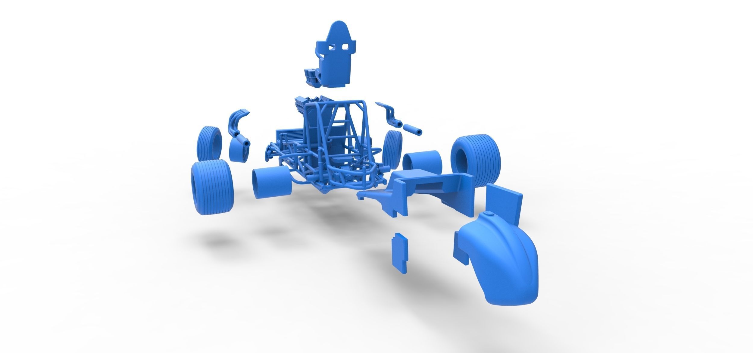 Vintage Sprint car while turning Scale 1 to 25 3D print model_57