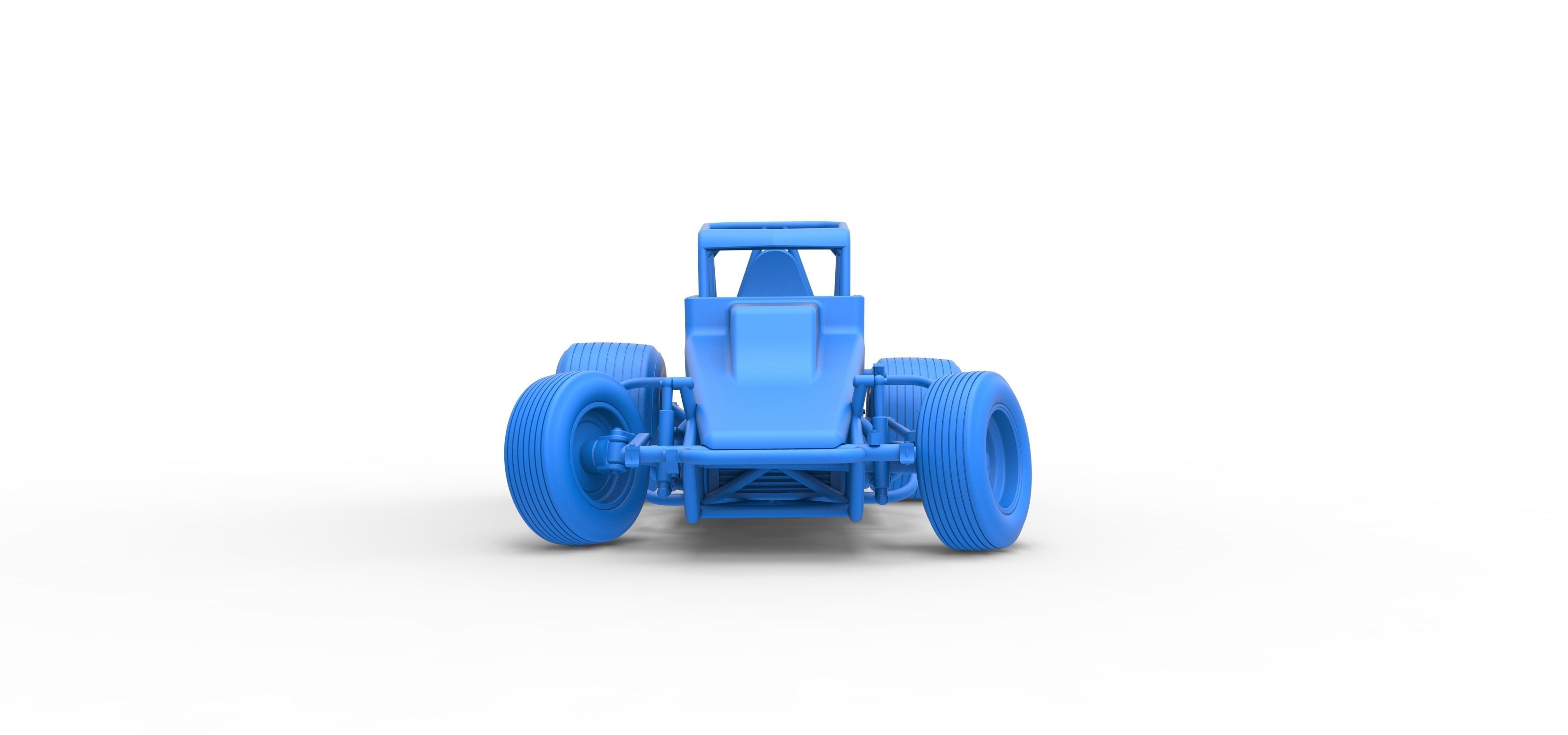 Vintage Sprint car while turning Scale 1 to 25 3D print model_29