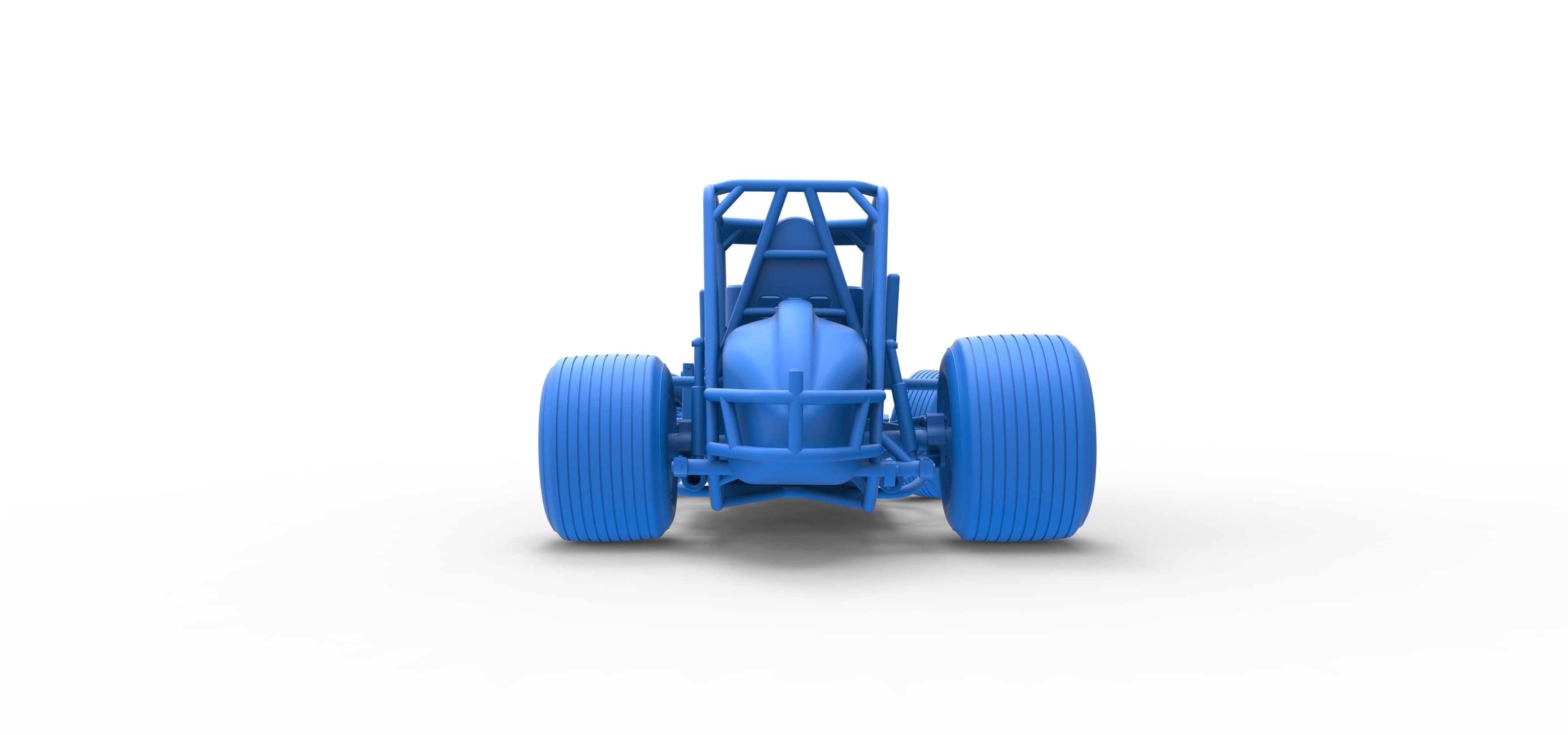 Vintage Sprint car while turning Scale 1 to 25 3D print model_40