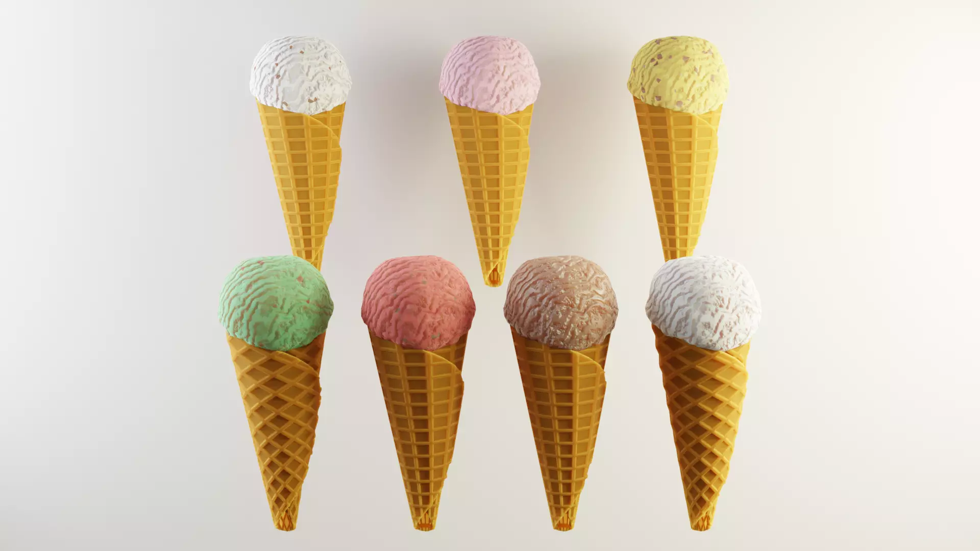 Realistic Ice Cream Cone 3D Model 3D model_0