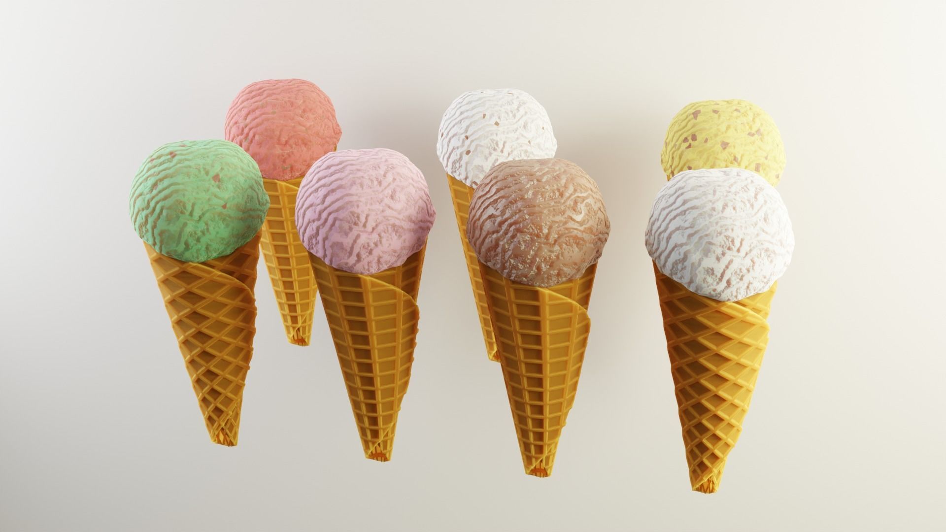 Realistic Ice Cream Cone 3D Model 3D model_1