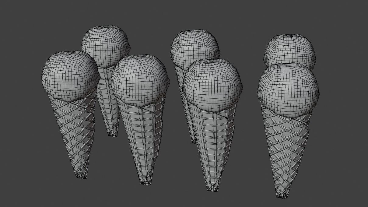 Realistic Ice Cream Cone 3D Model 3D model_4