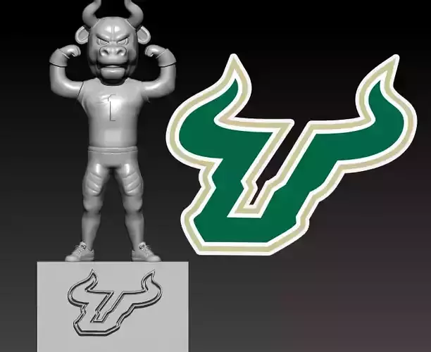 NCAA - SOUTH FLORIDA BULLS FOOTBALL MASCOT STATUE DESTOP 3D print model