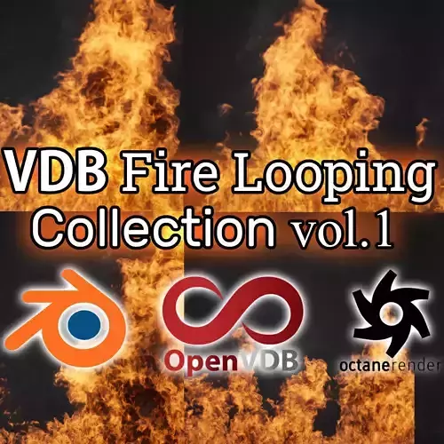 VDB Animated Fire Loop Collection