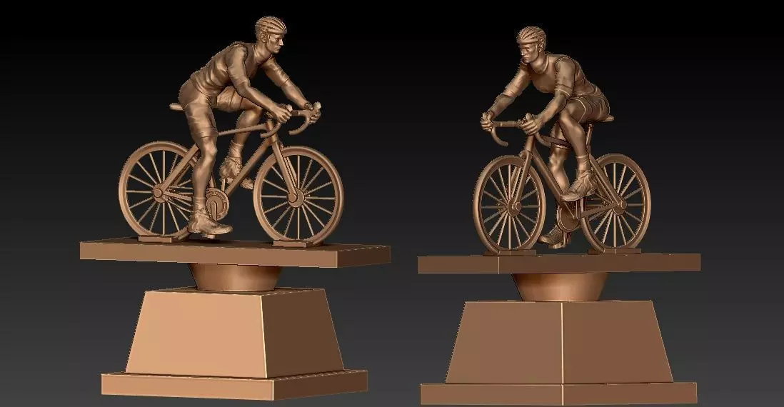 MALE BICYCLE TROPHY STATUE DESTOP - 3D PRINT 3D print model_0