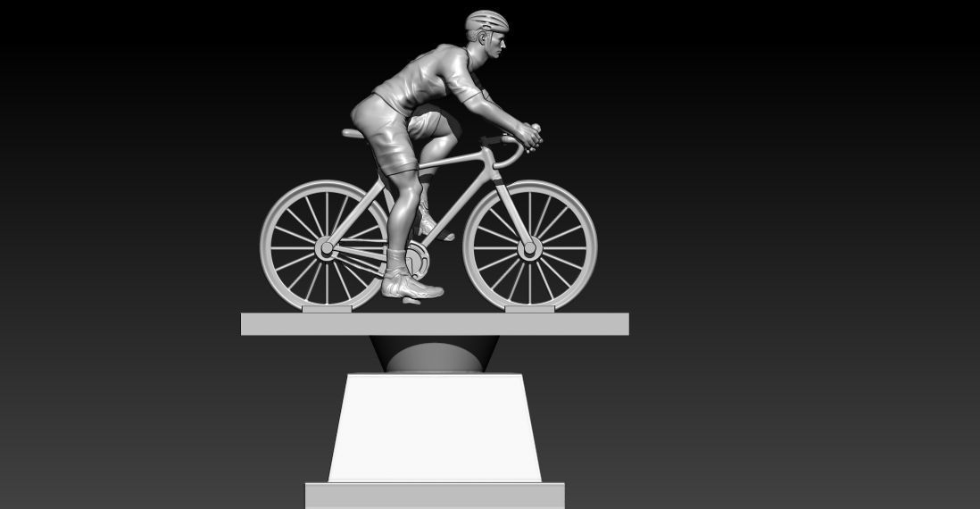 MALE BICYCLE TROPHY STATUE DESTOP - 3D PRINT 3D print model_3