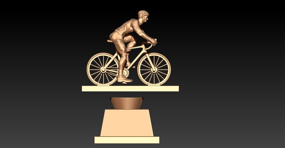 MALE BICYCLE TROPHY STATUE DESTOP - 3D PRINT 3D print model_1