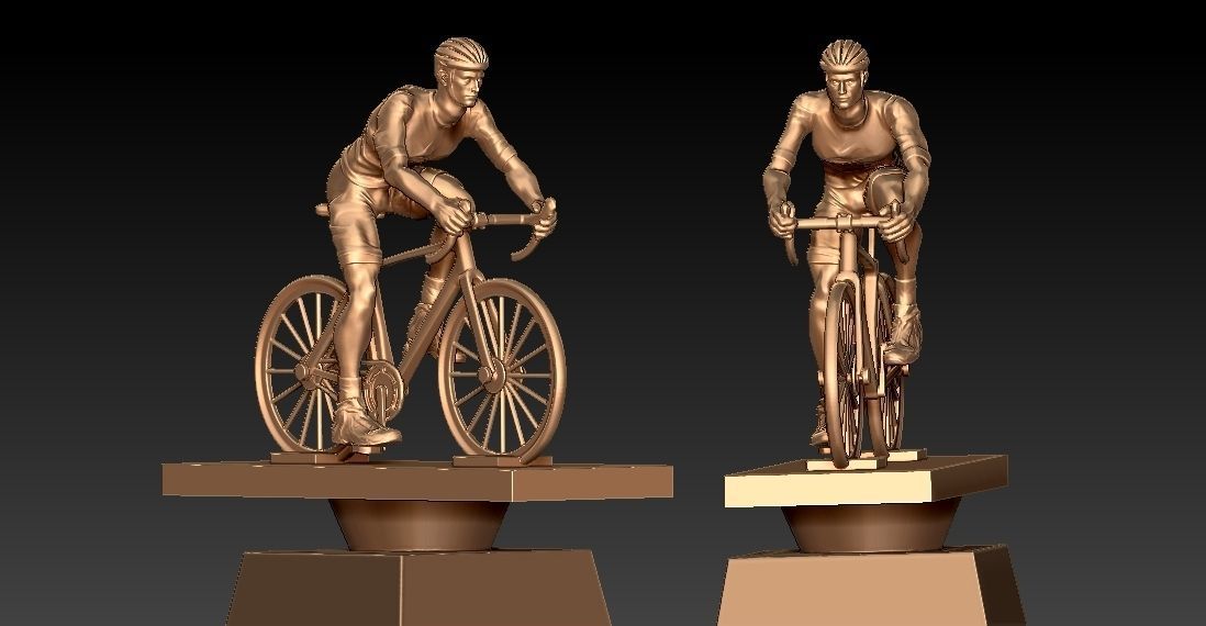 MALE BICYCLE TROPHY STATUE DESTOP - 3D PRINT 3D print model_2