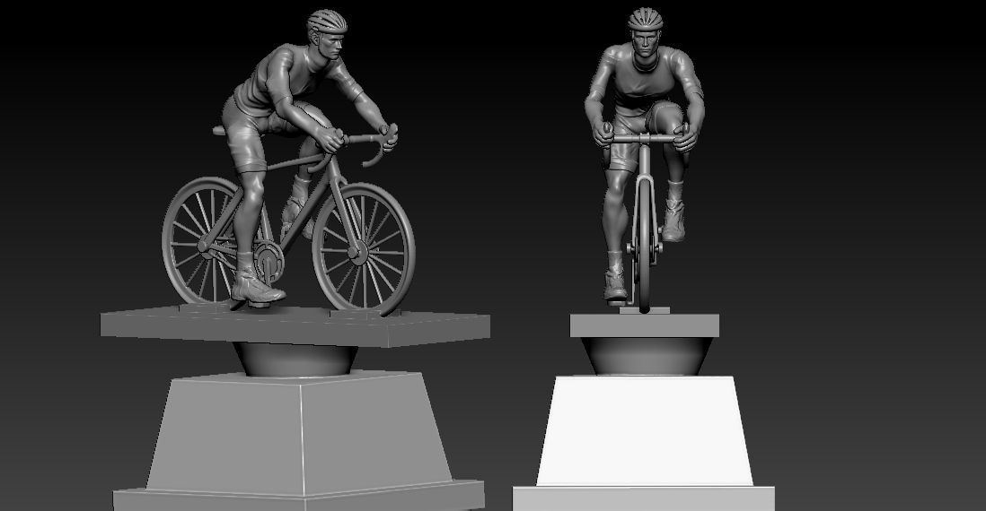 MALE BICYCLE TROPHY STATUE DESTOP - 3D PRINT 3D print model_4