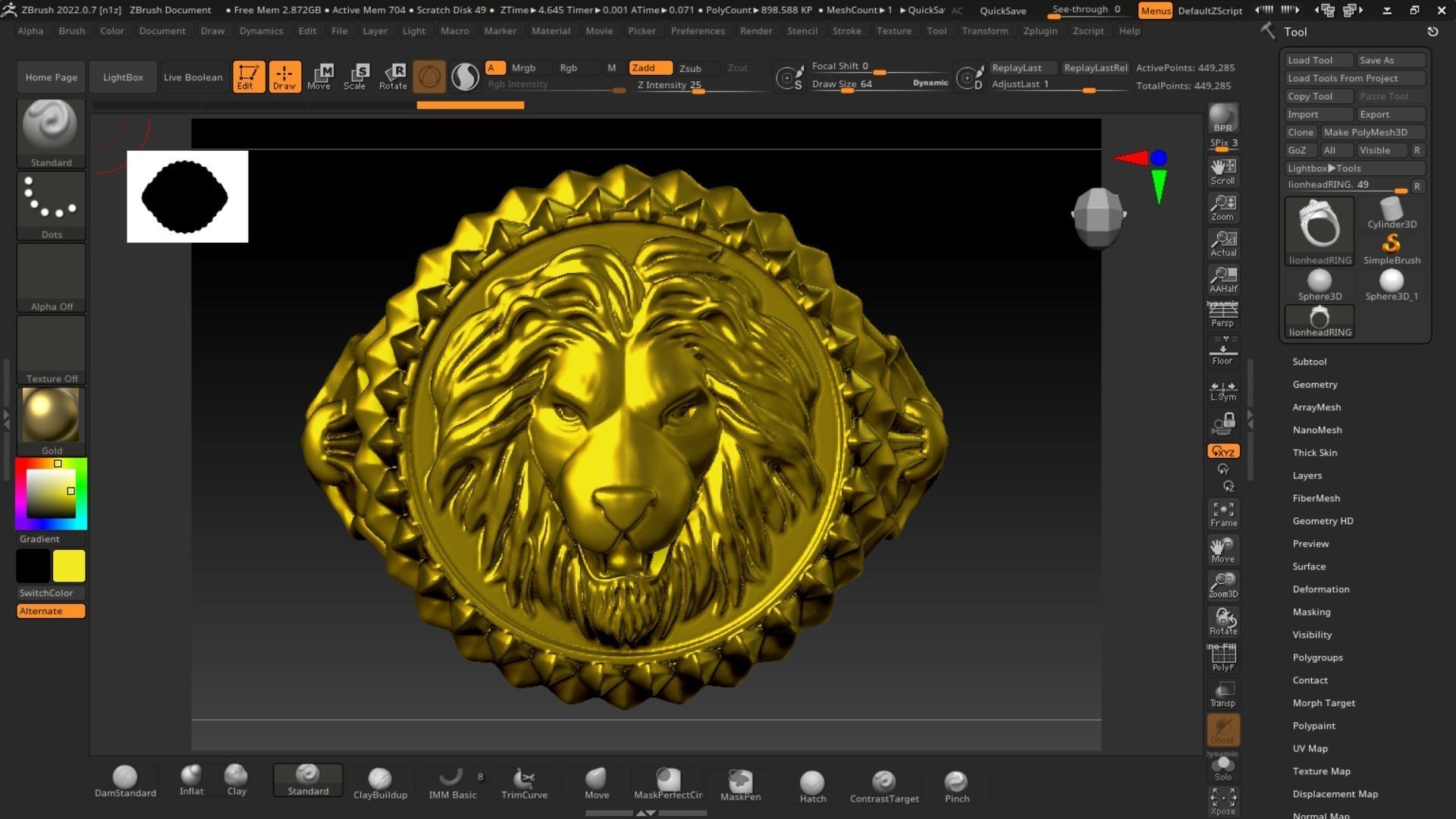 Lionhead ring for men 3D printable file 3D print model_10