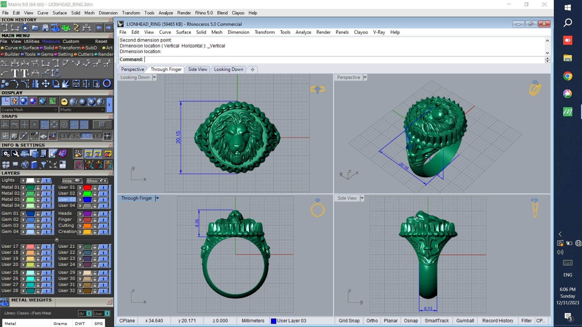 Lionhead ring for men 3D printable file 3D print model_4