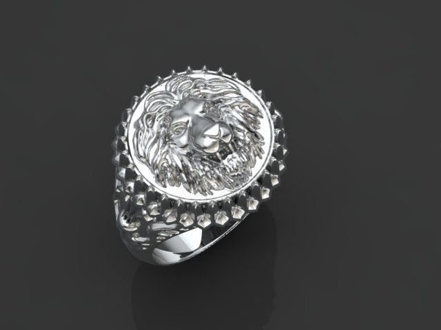 Lionhead ring for men 3D printable file 3D print model_1