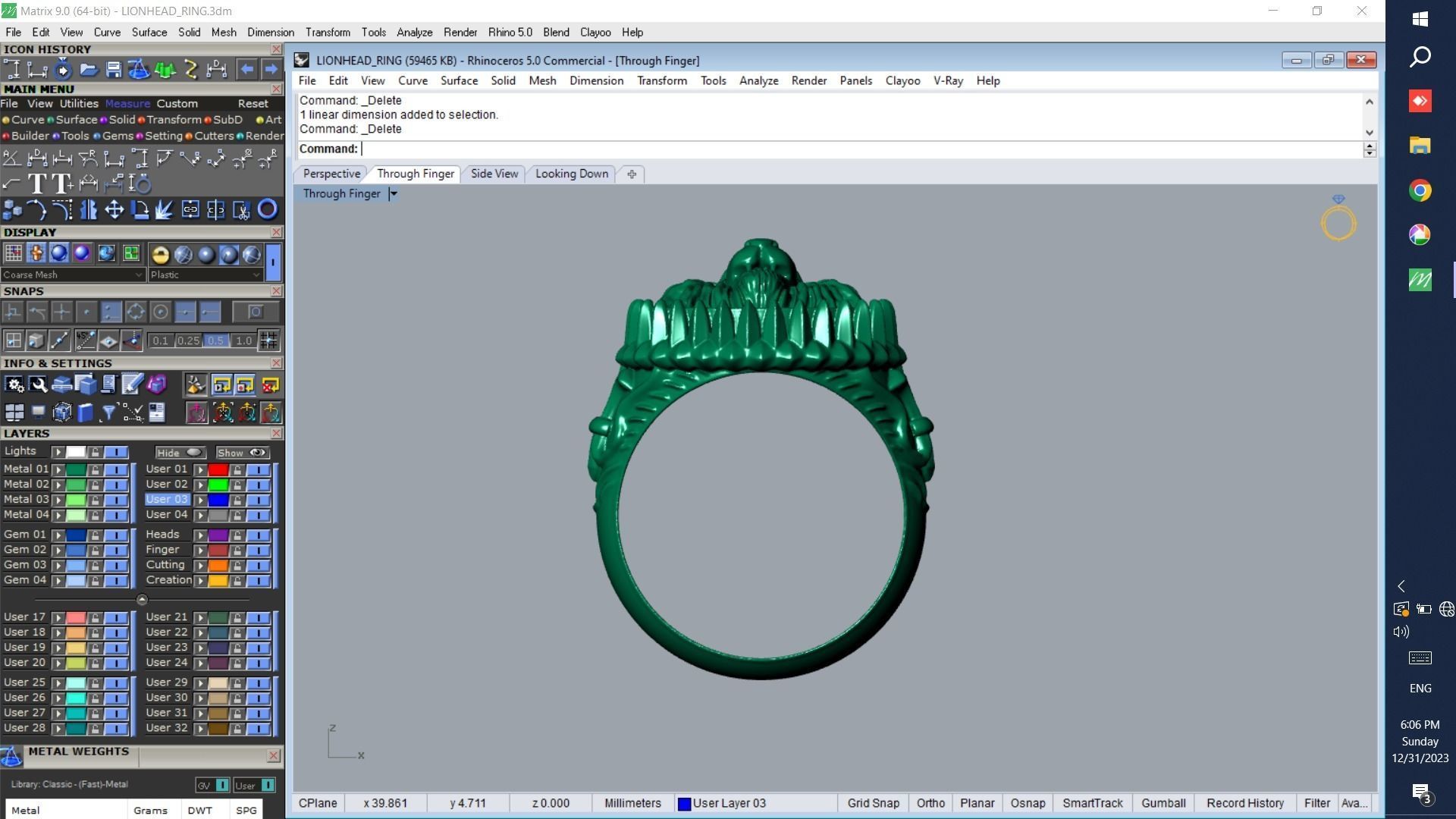 Lionhead ring for men 3D printable file 3D print model_7