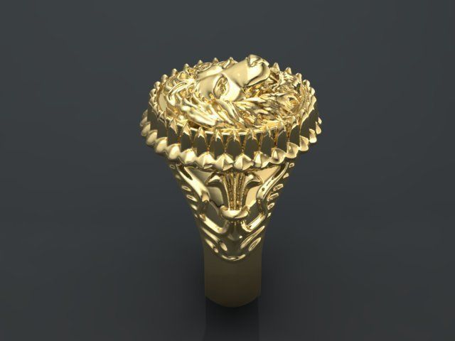 Lionhead ring for men 3D printable file 3D print model_2