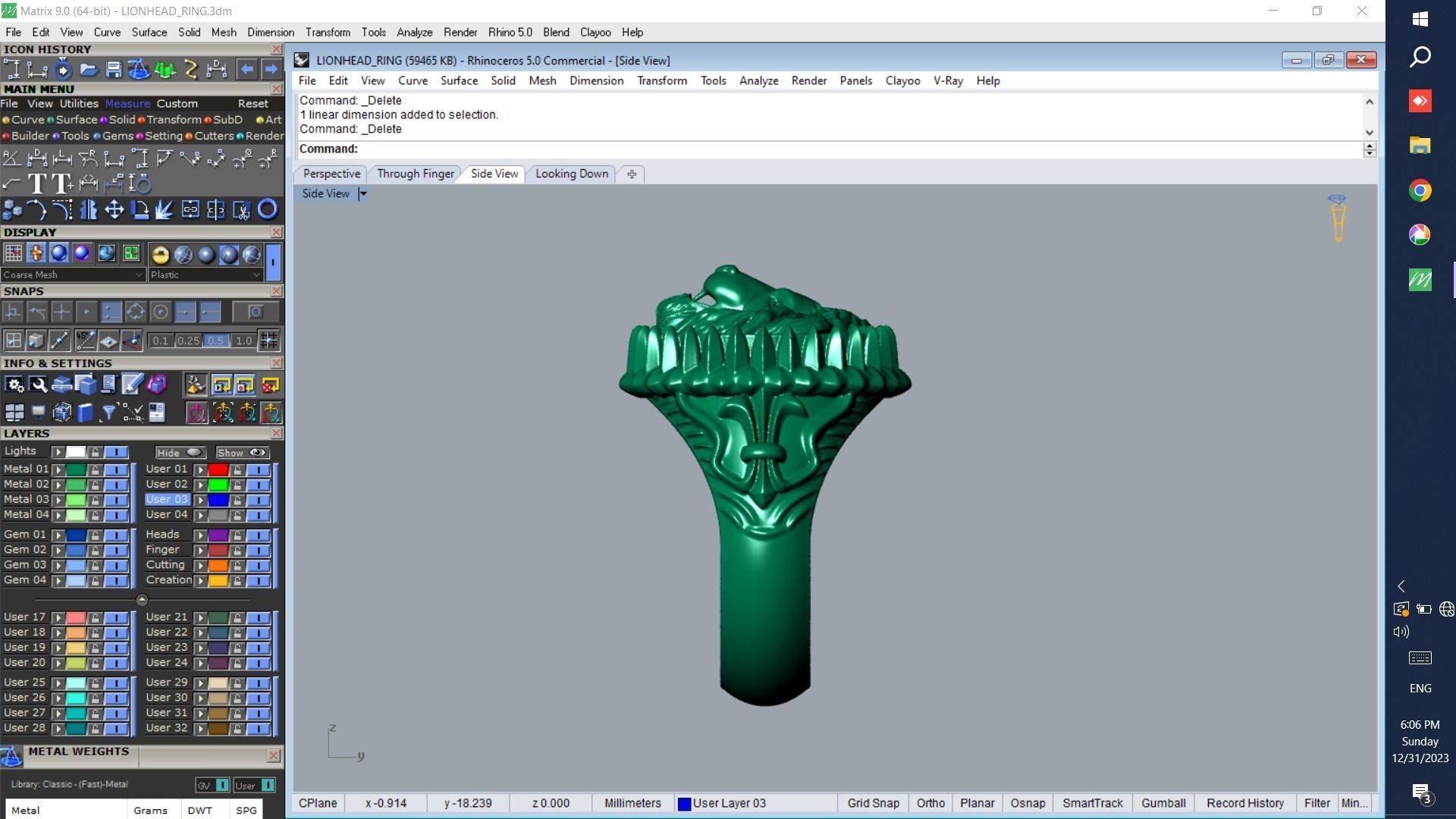 Lionhead ring for men 3D printable file 3D print model_6