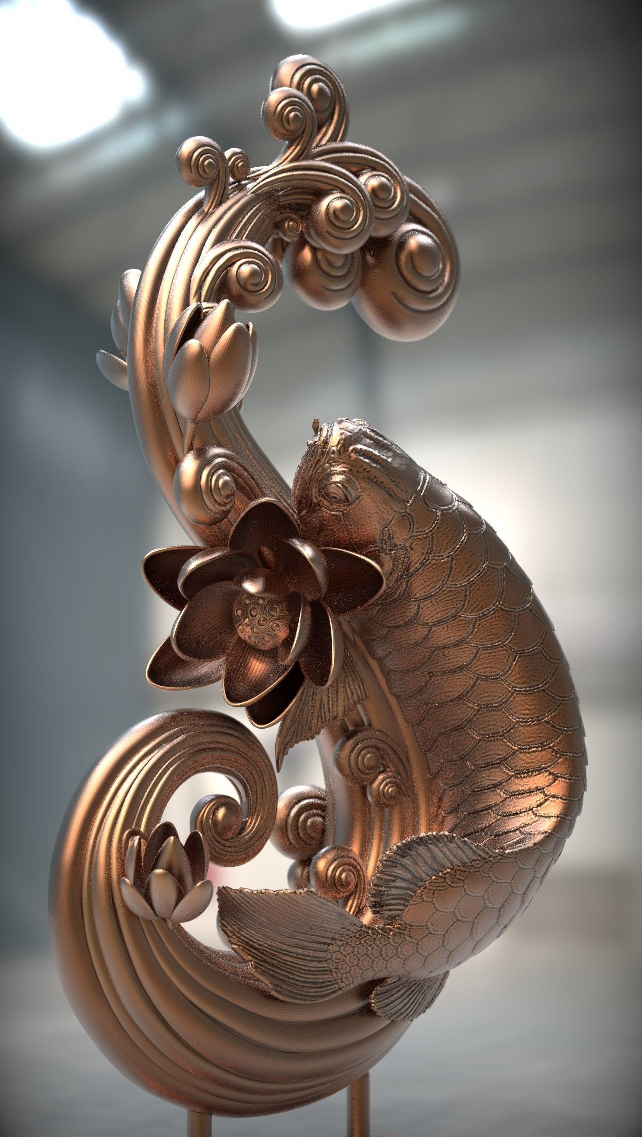 Arowana koi fish CNC 3D print model 3D print model_12