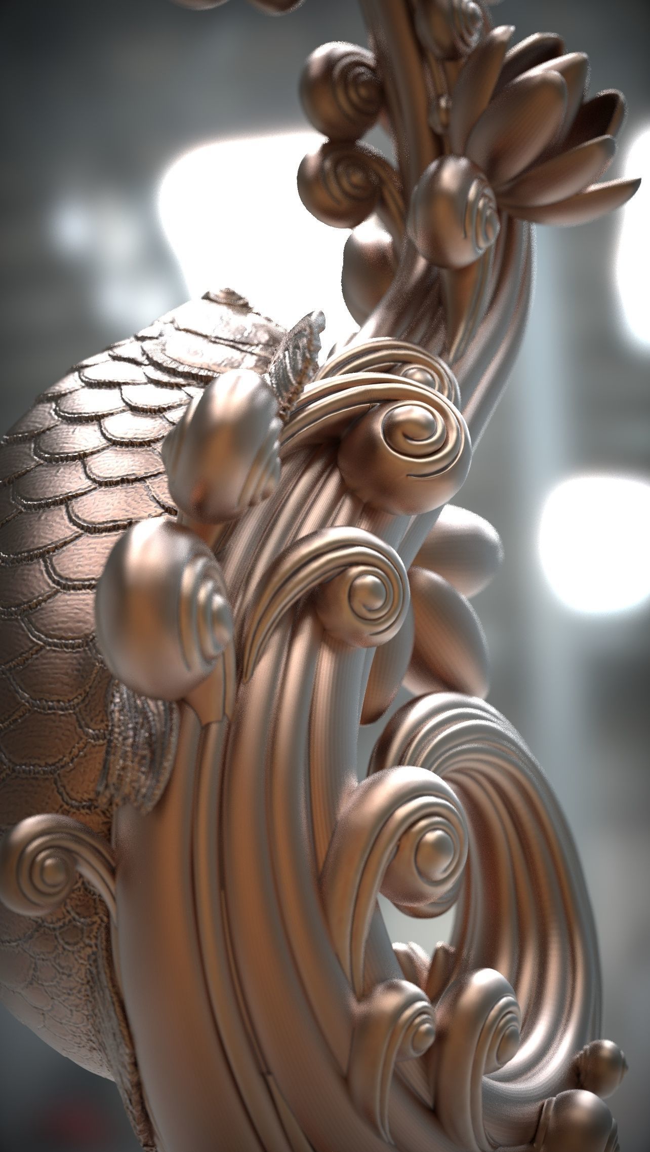 Arowana koi fish CNC 3D print model 3D print model_9